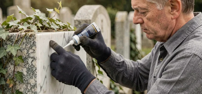 Comment choisir et utiliser la colle adaptée pour fixer une plaque sur une pierre tombale