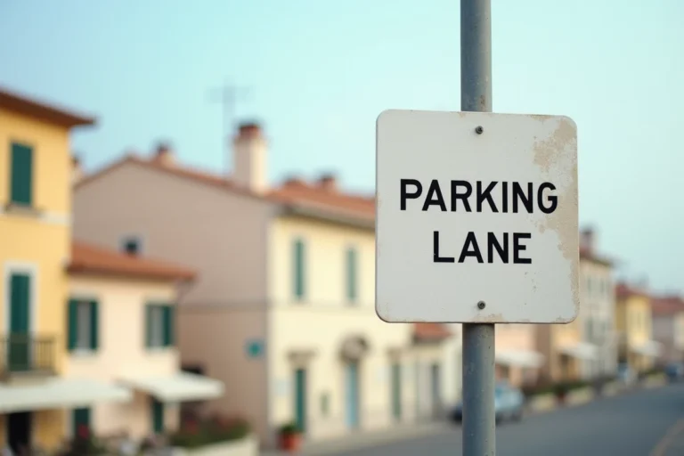 Panneau de stationnement gratuit dans une rue d'Arcachon avec bâtiments côtiers en arrière-plan