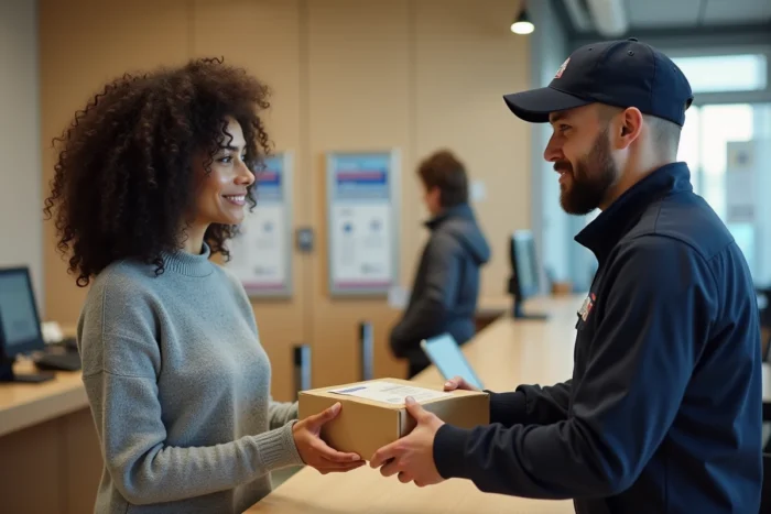 Retour de commande en bureau de poste pour un achat effectué sur la boutique Lucie Roussel